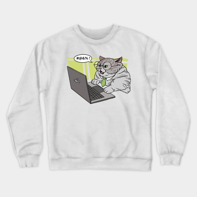 Cat work hard office notebook Crewneck Sweatshirt by Vikki.Look